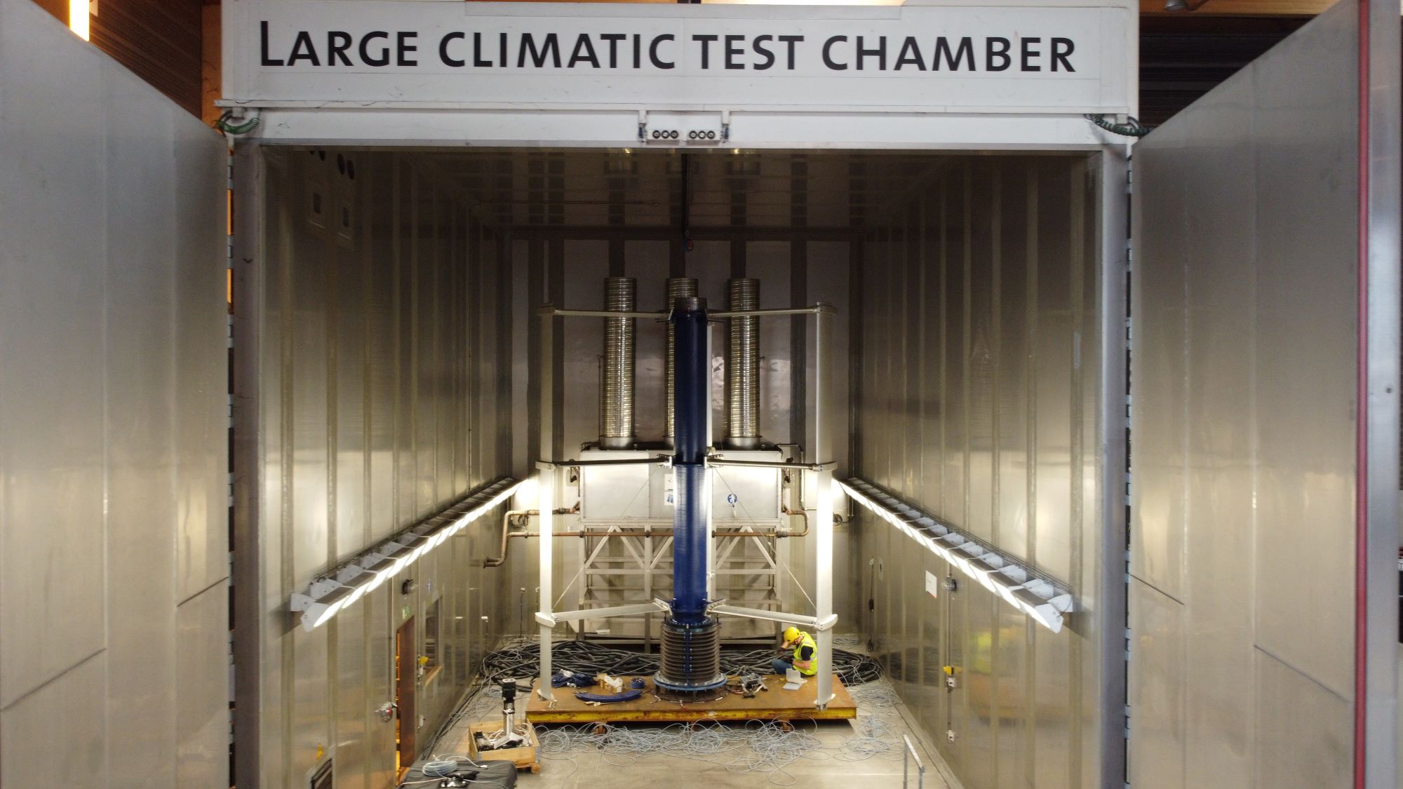 Fairwind turbine in Sirris' large climatic test chamber