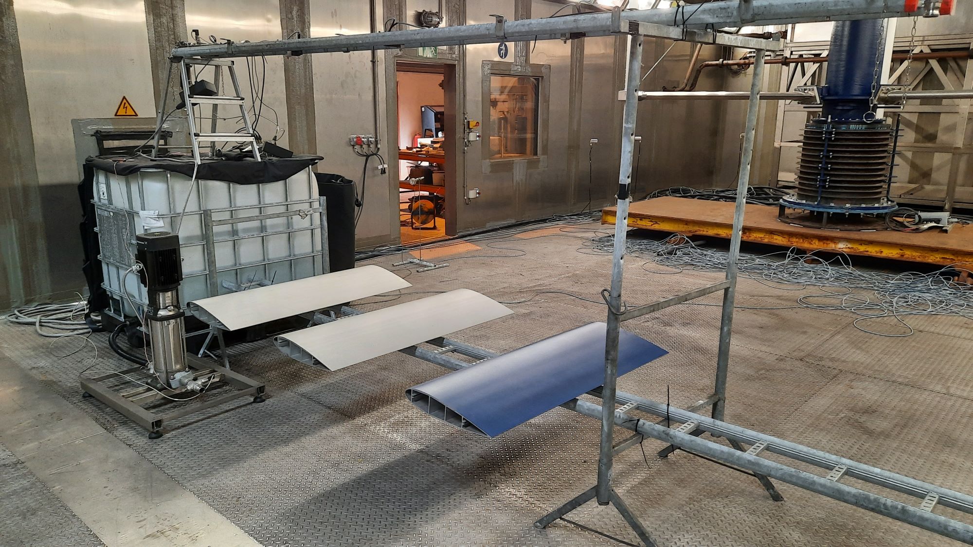 Piece of Fairwind turbine for Antarctica being tested in Sirris large climatic test chamber  