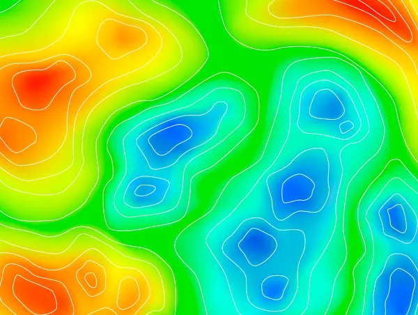Mapping heat flow through a material