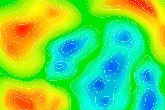 Mapping heat flow through a material